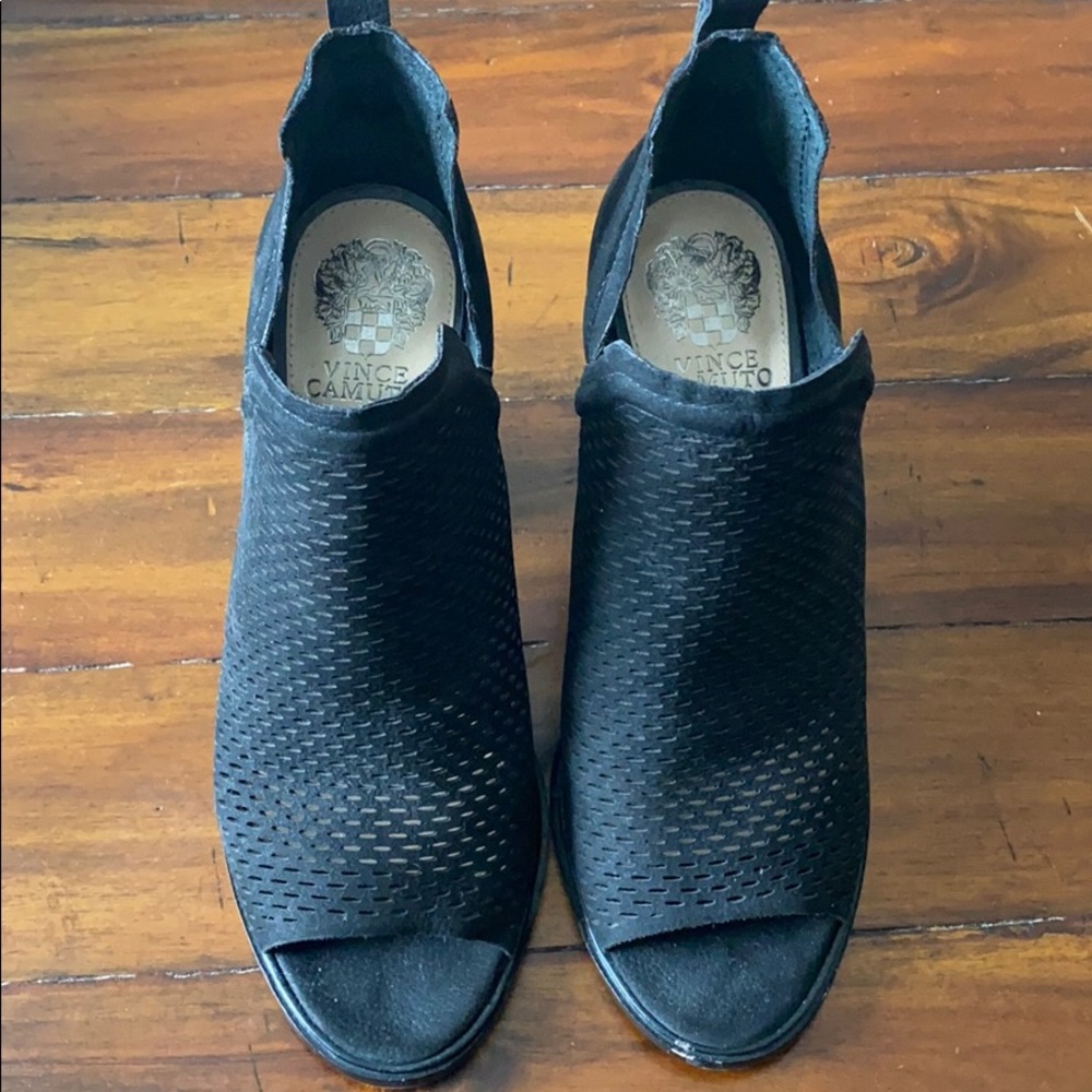 Vince Camuto Peep Toe Perforated Booties